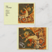 Saint George's Battle & Dragon Monogram Pearl Visitenkarte (Vorne/Hinten)