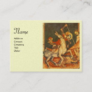 Saint George's Battle & Dragon Monogram Pearl Visitenkarte