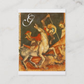 Saint George's Battle & Dragon Monogram Pearl Visitenkarte (Rückseite)