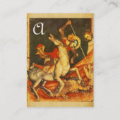 Saint George's Battle & Dragon Monogram, White Visitenkarte (Rückseite)