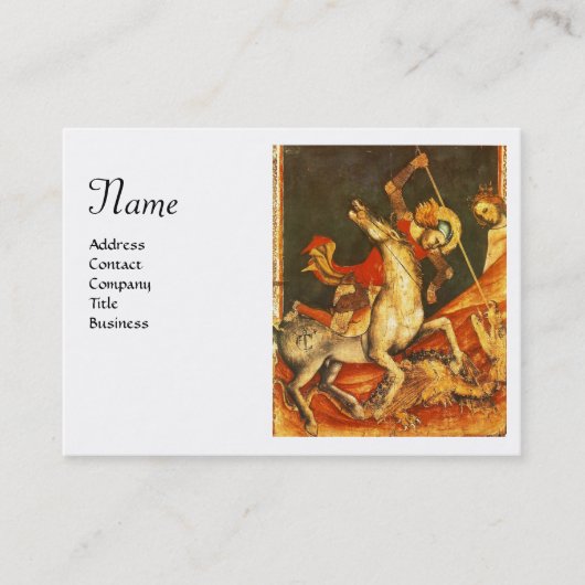 Saint George's Battle & Dragon Monogram, White Visitenkarte (Vorderseite)