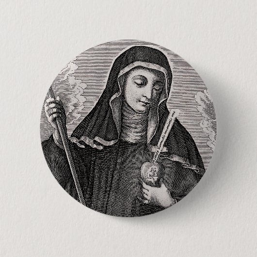 Saint Gertrude, der Mystiker der großen deutschen Button (Vorderseite)