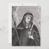 Saint Gertrude, der Mystiker der großen deutschen  Dankeskarte (Vorderseite)