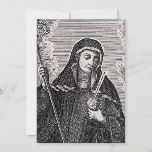 Saint Gertrude, der Mystiker der großen deutschen  Dankeskarte (Vorderseite)