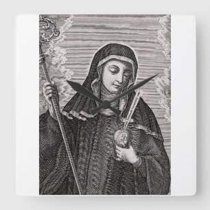 Saint Gertrude, der Mystiker der großen deutschen Quadratische Wanduhr