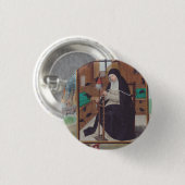 Saint Gertrude Helfta von Simon Bening Button (Vorne & Hinten)