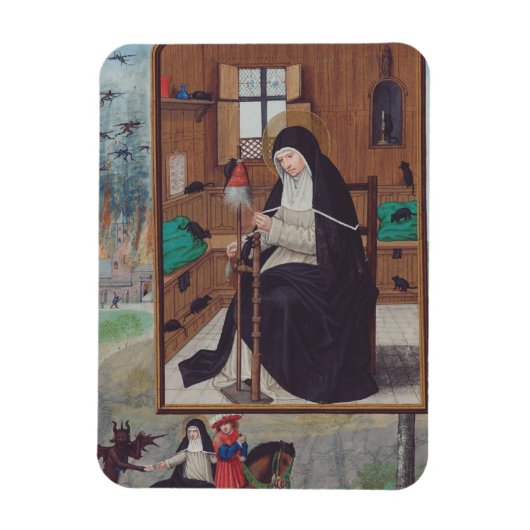 Saint Gertrude Helfta von Simon Bening Magnet (Vertikal)