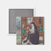Saint Gertrude Helfta von Simon Bening Magnet (Vorderseite/Rückseite)