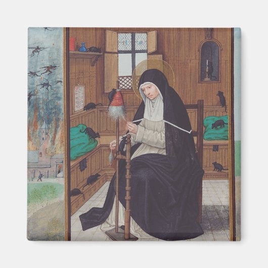 Saint Gertrude Helfta von Simon Bening Magnet (Vorne)