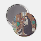 Saint Gertrude Helfta von Simon Bening Magnet (Vorderseite/Rückseite)