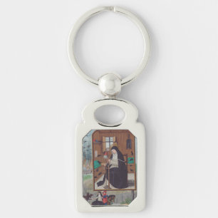 Saint Gertrude Helfta von Simon Bening Schlüsselanhänger