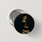 Saint Gertrude the Great German Benedicine Button (Vorne & Hinten)