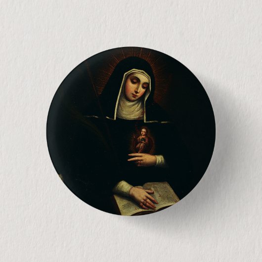 Saint Gertrude the Great German Benedicine Button (Vorderseite)