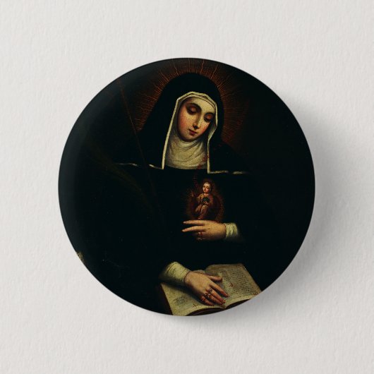 Saint Gertrude the Great German Benedicine Button (Vorderseite)