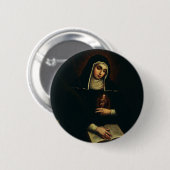 Saint Gertrude the Great German Benedicine Button (Vorne & Hinten)