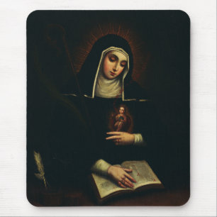 Saint Gertrude the Great German Benedicine Mousepad