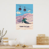 Saint Gervais Skigebiet Reiseplakat Poster (Küche)