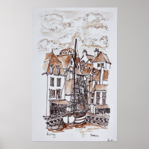 Saint-Goustan Port, Auray   Brittany, France Poster