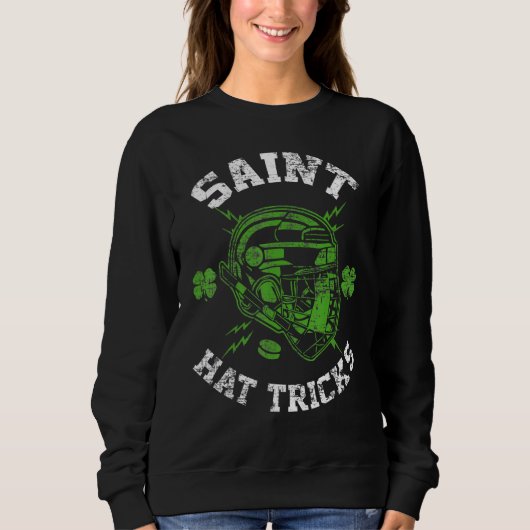 Saint Hat Tricks Leprechaun Lover Hockey St. Patri Sweatshirt (Vorderseite)