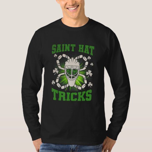 Saint Hat Tricks Leprechaun St Patrick Day Hockey T-Shirt (Vorderseite)