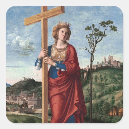 Saint Helena von Cima da Conegliano Quadratischer Aufkleber (Vorderseite)