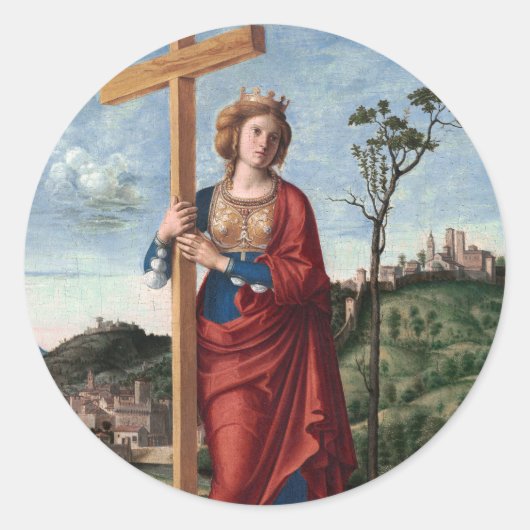 Saint Helena von Cima da Conegliano Runder Aufkleber (Vorderseite)