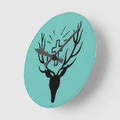 Saint Hubert's Stag Runde Wanduhr (Winkel)