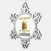 SAINT ISODORE SCHNEEFLOCKEN Zinn-Ornament (Rechts)