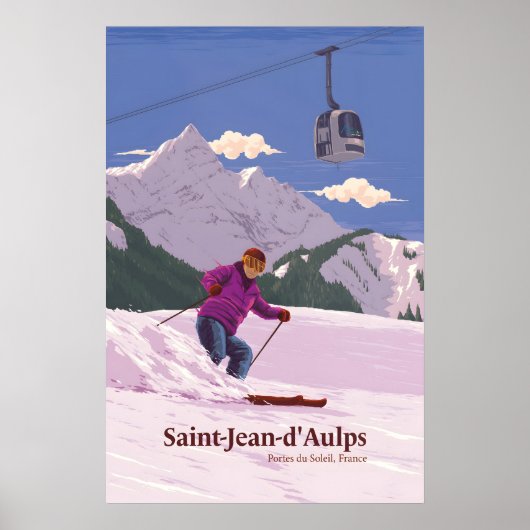 Saint Jean dAulps Skigebiet Reiseplakat Poster (Vorne)