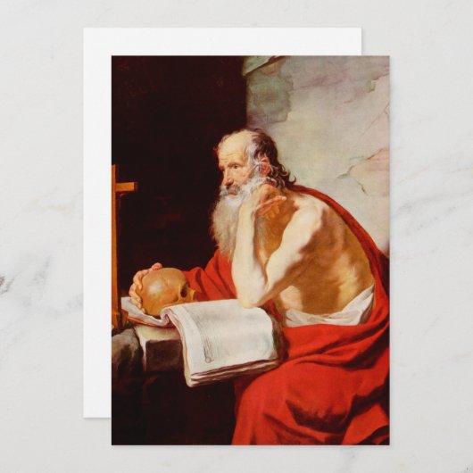 Saint Jerome Feiertagskarte (Vorne/Hinten)