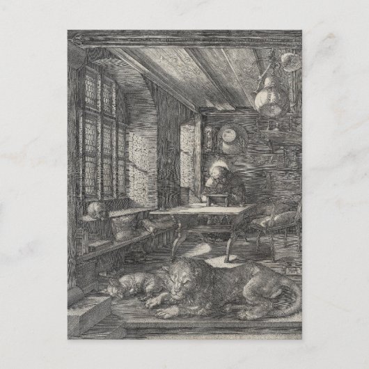 Saint Jerome in Seiner Studie von Albrecht Durer Postkarte (Vorderseite)