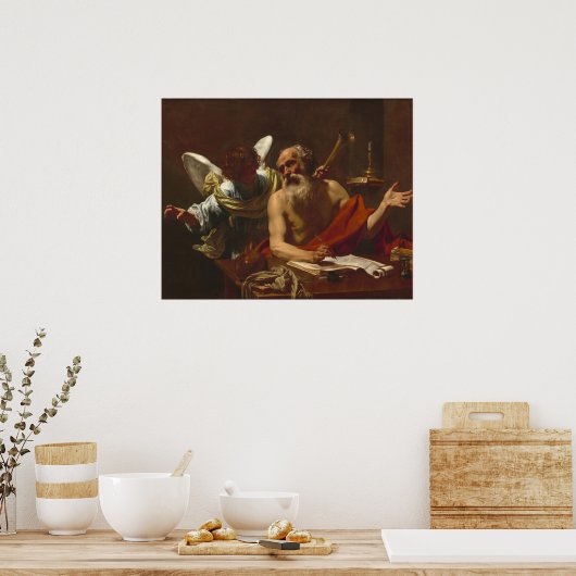 Saint Jerome - Simon Vouet Fine Art Poster (Küche)