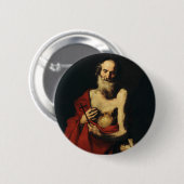 Saint Jerome von Jusepe de Ribera Button (Vorne & Hinten)