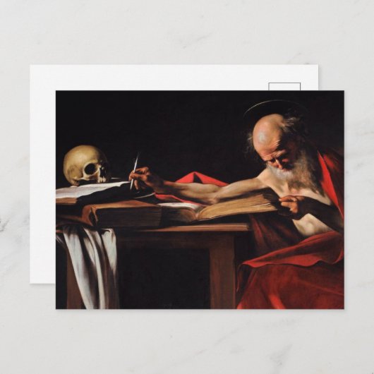 Saint Jerome Writing 1606 By Caravaggio Postkarte (Vorne/Hinten)