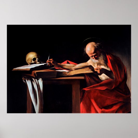 Saint Jerome Writing by Caravaggio (1606) Poster (Vorne)