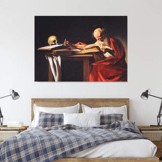 Saint Jerome Writing by Michelangelo Caravaggio Leinwanddruck (Insitu (Schlafzimmer))