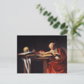 Saint Jerome Writing by Michelangelo Caravaggio Postkarte (Stehend Vorderseite)
