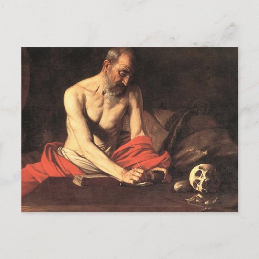 Saint Jerome Writing - Caravaggio Postkarte (Vorderseite)
