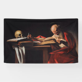Saint Jerome Writing (von Caravaggio) Banner