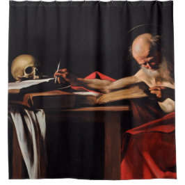 Saint Jerome Writing (von Caravaggio) Duschvorhang