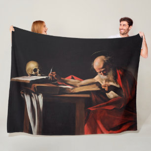 Saint Jerome Writing (von Caravaggio) Fleecedecke
