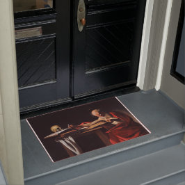 Saint Jerome Writing (von Caravaggio) Fußmatte