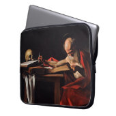 Saint Jerome Writing (von Caravaggio) Laptopschutzhülle (Vorderseite Links)