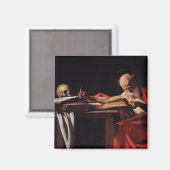 Saint Jerome Writing (von Caravaggio) Magnet (Vorderseite/Rückseite)