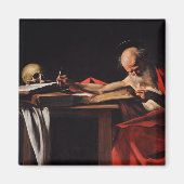Saint Jerome Writing (von Caravaggio) Magnet (Vorne)