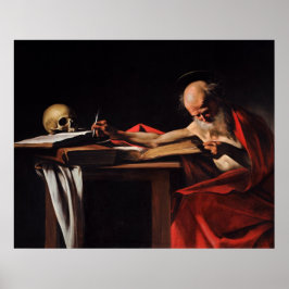 Saint Jerome Writing (von Caravaggio) Poster