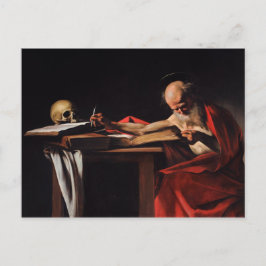 Saint Jerome Writing (von Caravaggio) Postkarte