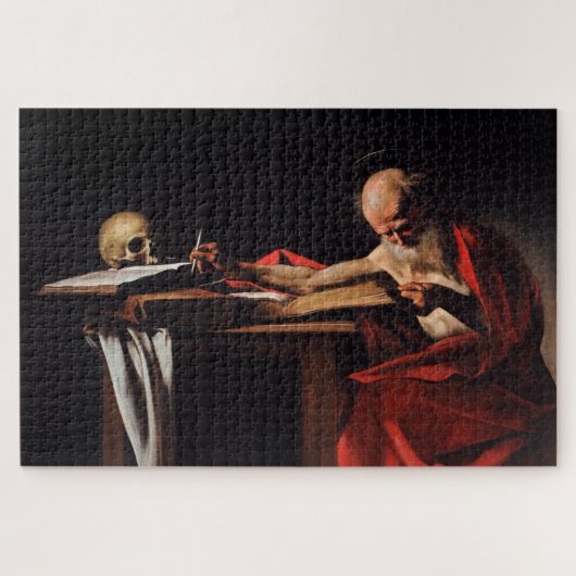 Saint Jerome Writing (von Caravaggio) Puzzle (Horizontal)