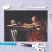 Saint Jerome Writing (von Caravaggio) Seidenpapier (Handwerk)