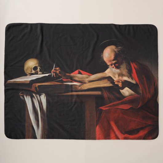 Saint Jerome Writing (von Caravaggio) Sherpadecke (Vorderseite (Horizontal))